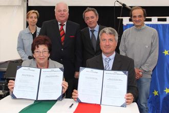 Unterschrift zur Verlängerung der Städtepartnerschaft