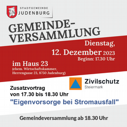 Gemeindeversammlung 2023 mit Zivilschutzvortrag