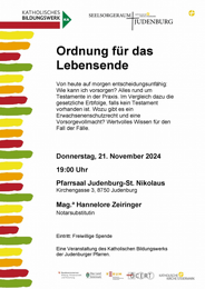 Vortrag - Ordnung für das Lebensende