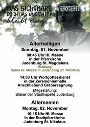 Allerheiligen und Allerseelen in der Pfarre St. Nikolaus