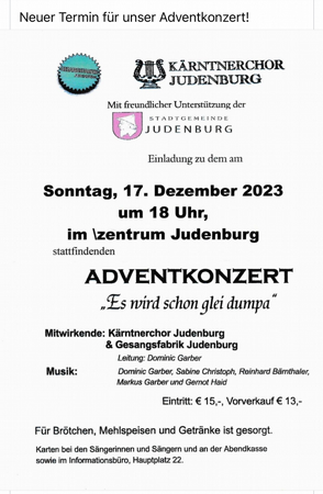 NEUER TERMIN & ORT - Adventkonzert